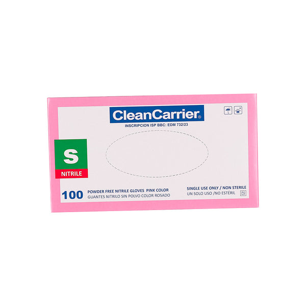 Guantes de Nitrilo Rosados Clean Carrier