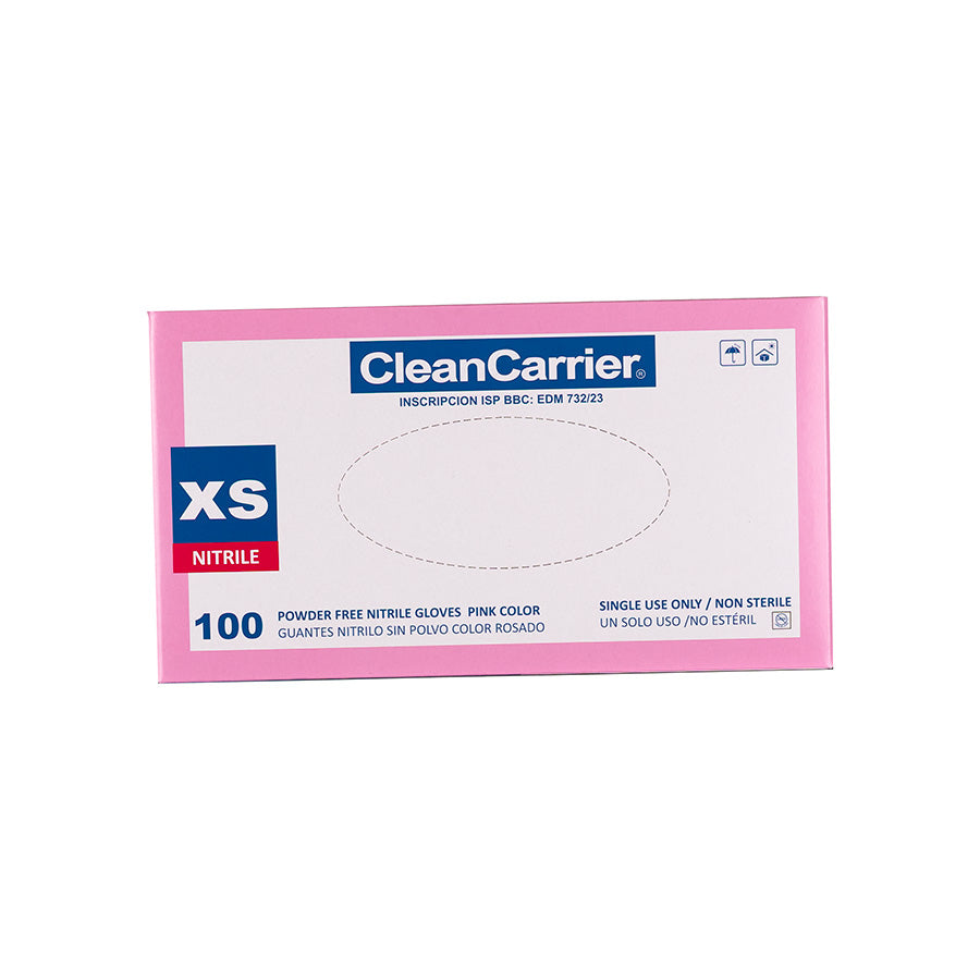 Guantes de Nitrilo Rosados Clean Carrier