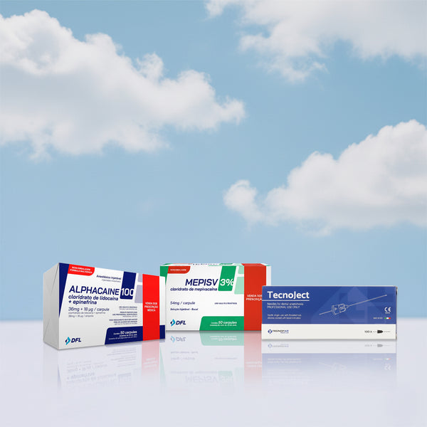 Kit Anestesias Incluye: Caja Aguja Corta Tecnoject 30G Italia + Anestesia ALPHACAINA DFL LIDOCAINA 2% EPI 1:100.000 + Anestesia DFL Mepi SV 3%