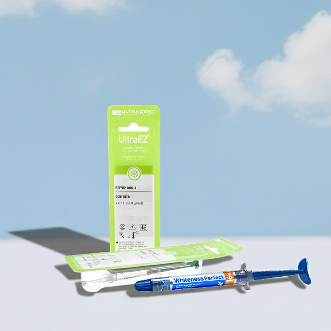 Kit Blanqueamiento incluye: Blanqueamiento Whiteness Perfect 22% (1 Jeringa 3gr) + UltraEz Desensibilizante