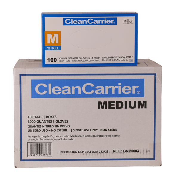 Guantes de Nitrilo Celestes Clean Carrier