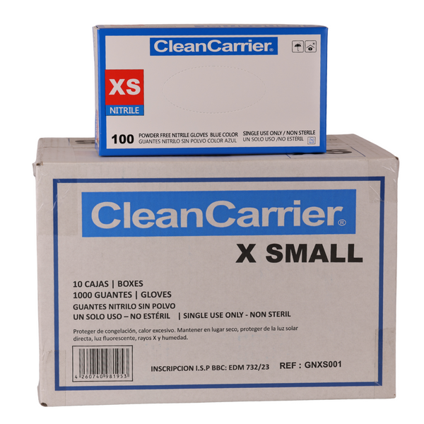 Guantes de Nitrilo Celestes Clean Carrier